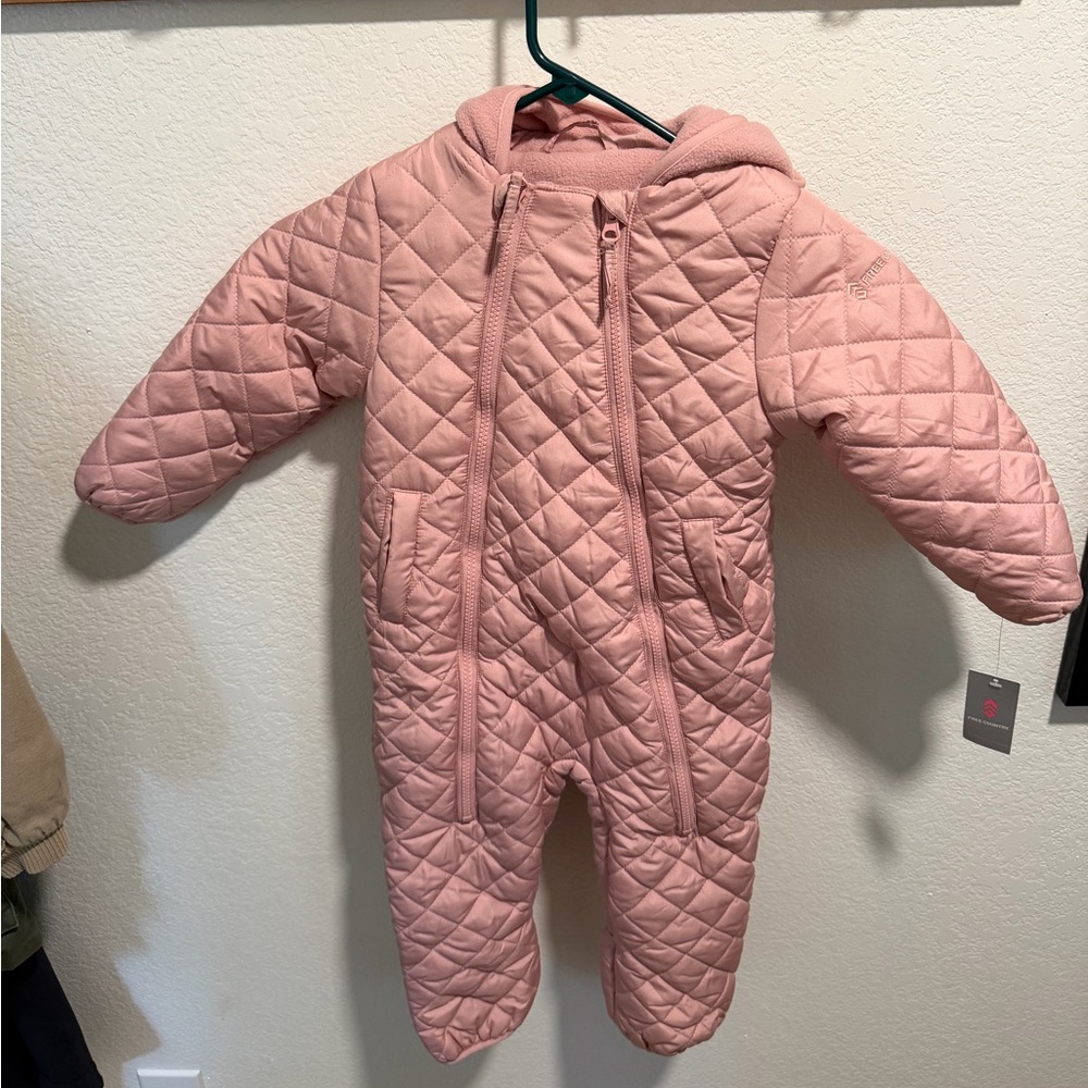 Pink Quilted Baby Snowsuit